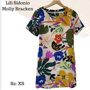 Lili Sidonio by Molly Bracken Retro Floral Mini Shift Dress | XS | Abstract